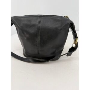 Vintage Coach Black Leather Shoulder Bag Hobo 4148 Made USA Classic Minimal
